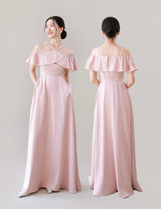 Satin Evening Maxi Dresses in Pink [4 Styles]
