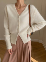 Load image into Gallery viewer, Wool Blend Cardigan in White
