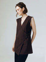 Load image into Gallery viewer, Helsey Tailored Vest in Brown
