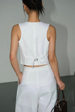 Load image into Gallery viewer, Linen Cropped Vest [2 Colours]
