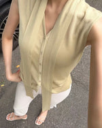 Load image into Gallery viewer, Korean Tencel Vest Top + Neck Tie [4 Colours]
