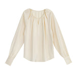 Load image into Gallery viewer, Cutout Tie Long Sleeve Top in Cream
