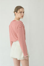 Load image into Gallery viewer, Korean Oen Striped Top [2 Colours]
