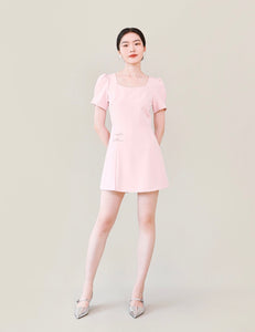 Cheongsam Mini Skort Jumpsuit in Pink