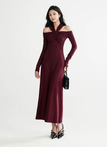 Multi-way Halter Off Shoulder Dress [2 Colours]