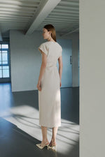 Load image into Gallery viewer, Korean Gathered Sheath Midi Dress [2 Colours]
