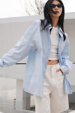 Load image into Gallery viewer, Classic Oversized Pocket Shirt in Blue
