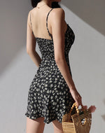 Load image into Gallery viewer, Onyx Floral Mini Dress in Black
