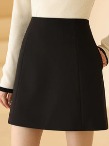 A-Line Pocket Mini Skirt in Black