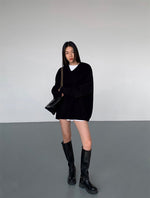 Load image into Gallery viewer, Oversized Woven Hoodie in Black
