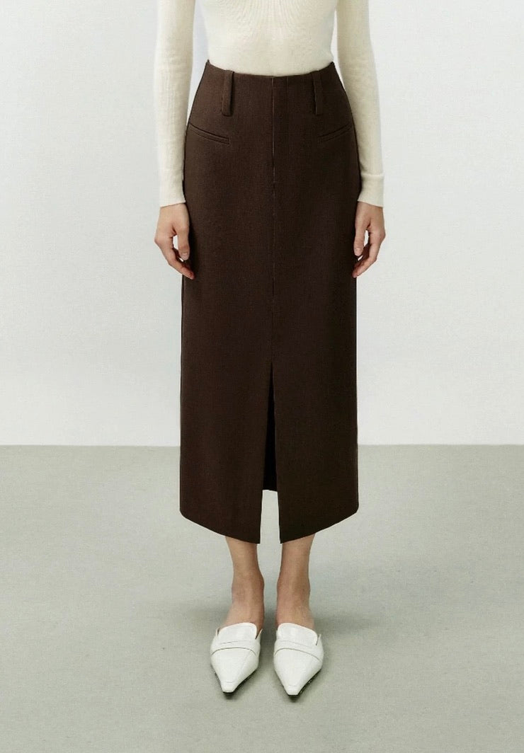 H-Line Slit Skirt [3 Colours]