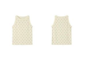 Fine Knit Polka Top in Cream