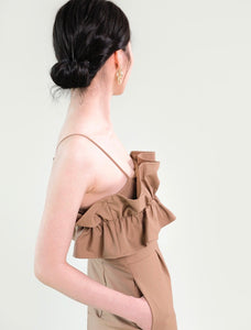Origami Cami Pocket Maxi Jumpsuit in Brown