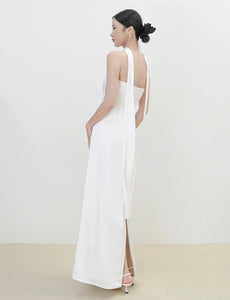 Multi-Way Bustier Gown + Drape Sash in White