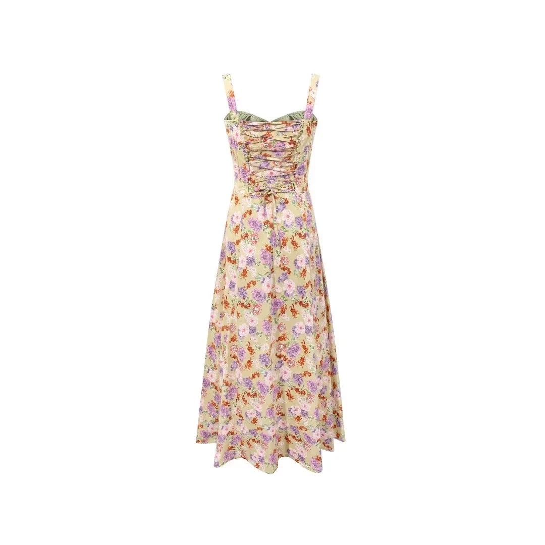 Candace Sweetheart Floral Dress in Multi