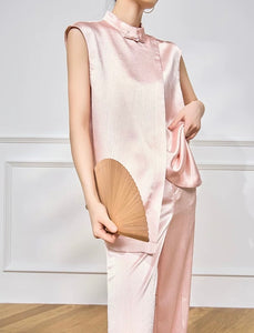 Satin Relaxed Top // Pants in Pink