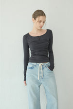 Load image into Gallery viewer, Korean Tie Denim Jeans in Blue
