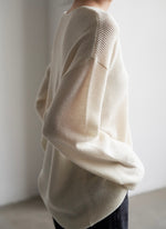 Load image into Gallery viewer, Relaxed Wool Ribbed Sweater in Cream

