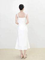 Load image into Gallery viewer, Weave Mermaid Dress in White
