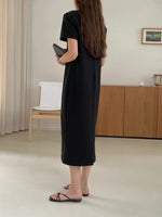 Load image into Gallery viewer, Korean Shift Dress in Black
