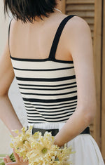 Load image into Gallery viewer, Striped Knit Camisole in Cream/Black
