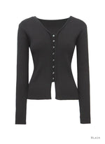 Load image into Gallery viewer, Korean Split Hem Ribbed Cardigan [4 Colours]
