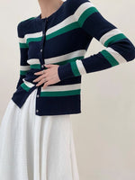 Load image into Gallery viewer, Striped Ribbed Cardigan in Multi
