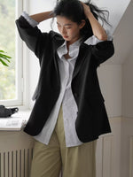 Load image into Gallery viewer, Classic Relaxed Blazer in Black
