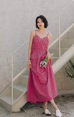 Load image into Gallery viewer, Gathered Tiered Maxi Dress in Pink
