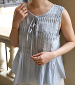 Load image into Gallery viewer, Korean Pintack Ribbon Top [2 Colours]
