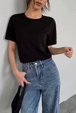 Load image into Gallery viewer, Classic Pin Cuff Tee in Black
