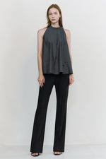 Load image into Gallery viewer, [Ready to Ship] Korean Nekeu Ribbon Tie Tent Top in Ink Grey
