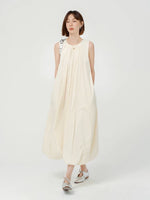 Load image into Gallery viewer, Sleeveless Pocket Bubble Dress in Cream
