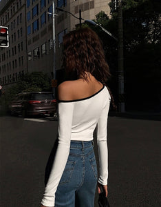 Toga Contrast Long Sleeve Top in White