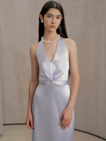 Load image into Gallery viewer, [Customizable] Satin Twist Halter Gown
