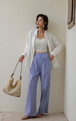 Load image into Gallery viewer, Lace Trim Oversized Shirt in White
