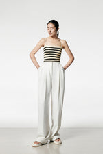 Load image into Gallery viewer, Texture Striped Shelf Bra Camisole in Cream
