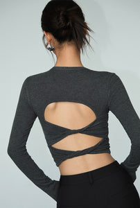 Padded Cutout Back Twist Top [2 Colours]