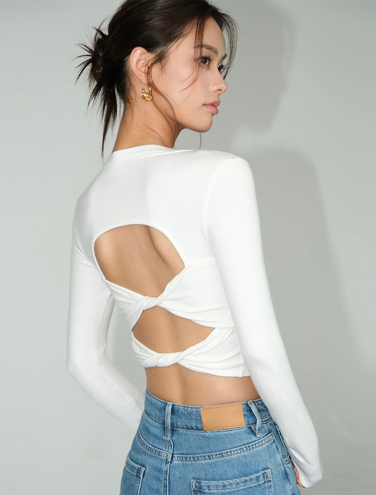 Padded Cutout Back Twist Top [2 Colours]