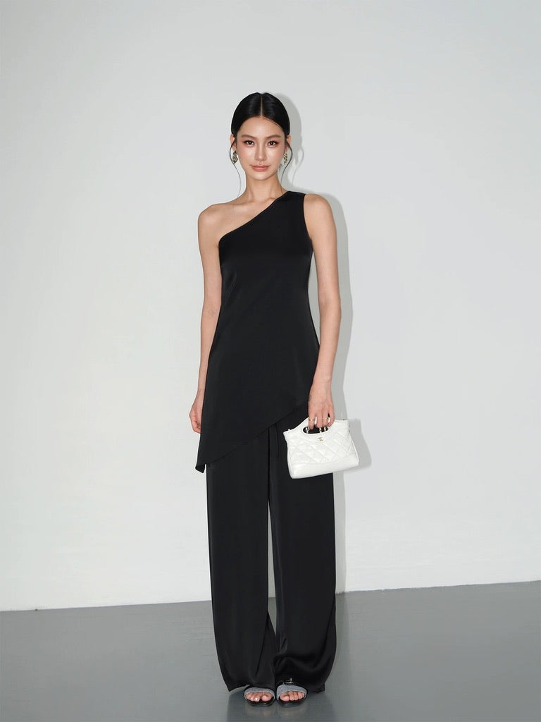 Satin Toga Top // Wide Leg Pants [2 Colours]