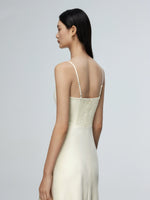 Load image into Gallery viewer, Satin Cutout Dress in Cream
