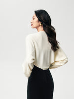 Load image into Gallery viewer, Cropped Knit Bolero in Cream
