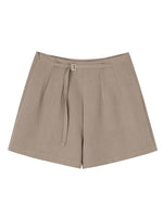 Load image into Gallery viewer, Tailored Buckle Shorts in Khaki Brown
