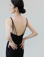 Load image into Gallery viewer, Drop Back Cami Maxi Dress in Black
