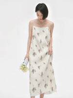 Load image into Gallery viewer, Textured Floral Slip Dress in Cream
