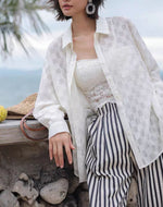 Load image into Gallery viewer, Sheer Checkered Shirt in White
