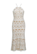 Load image into Gallery viewer, Lace Detail Cross Back Dress in White- M
