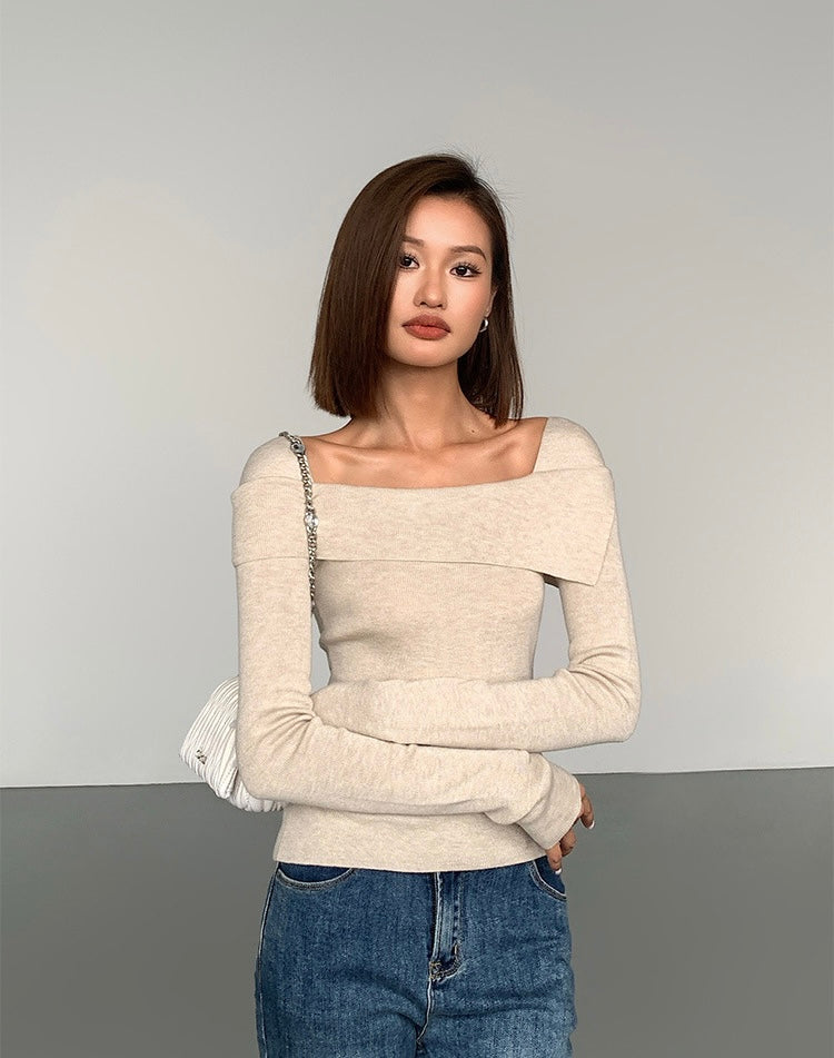 Foldover Knit Blend Top [3 Colours]