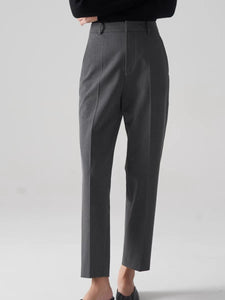 Cropped Line Pants in Grey