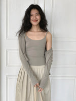 Load image into Gallery viewer, Camisole + Clasp Cardigan Set in Greige
